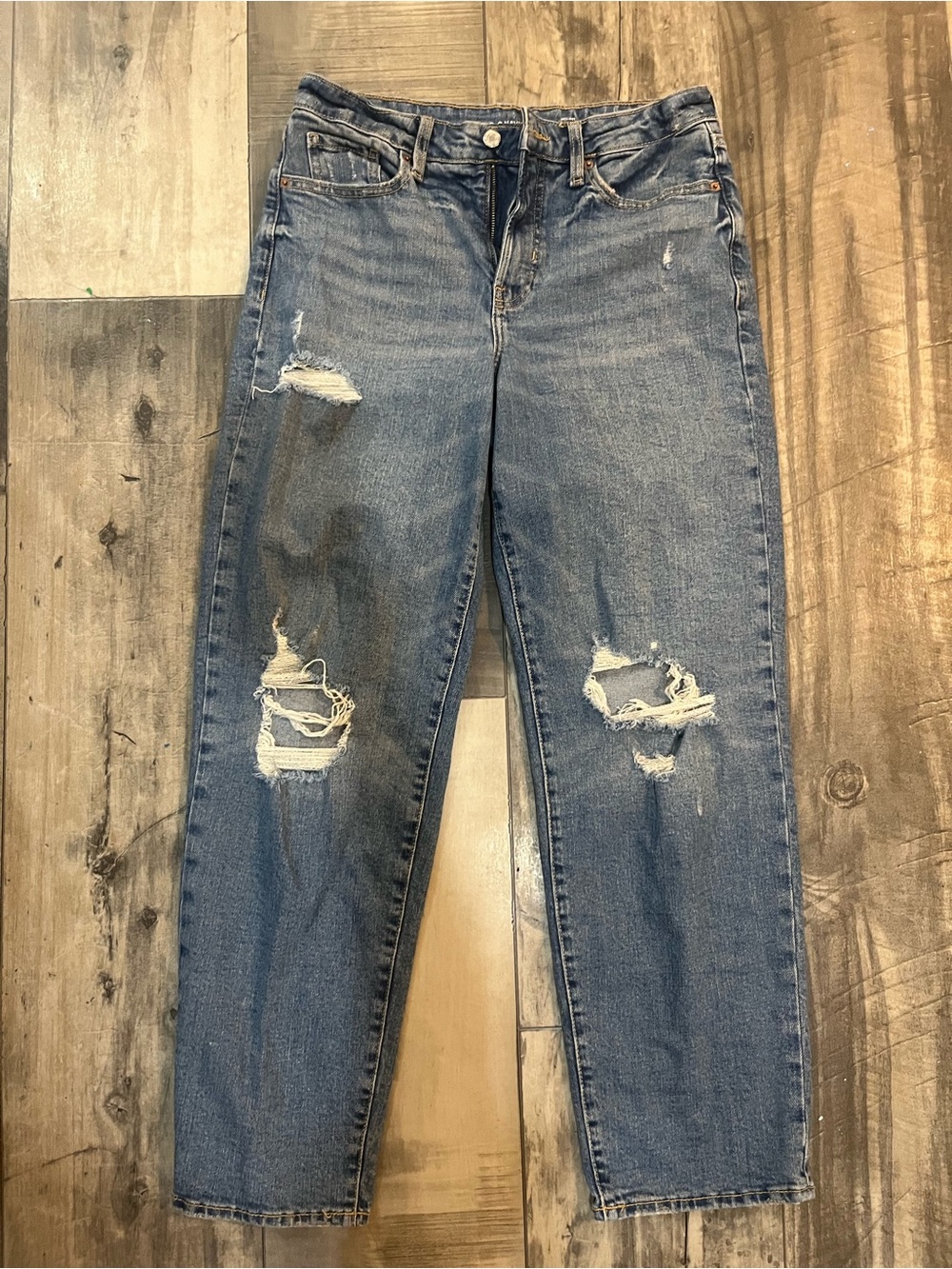 Old Navy High Rise OG LOOSE Distressed Jeans Womens size 10